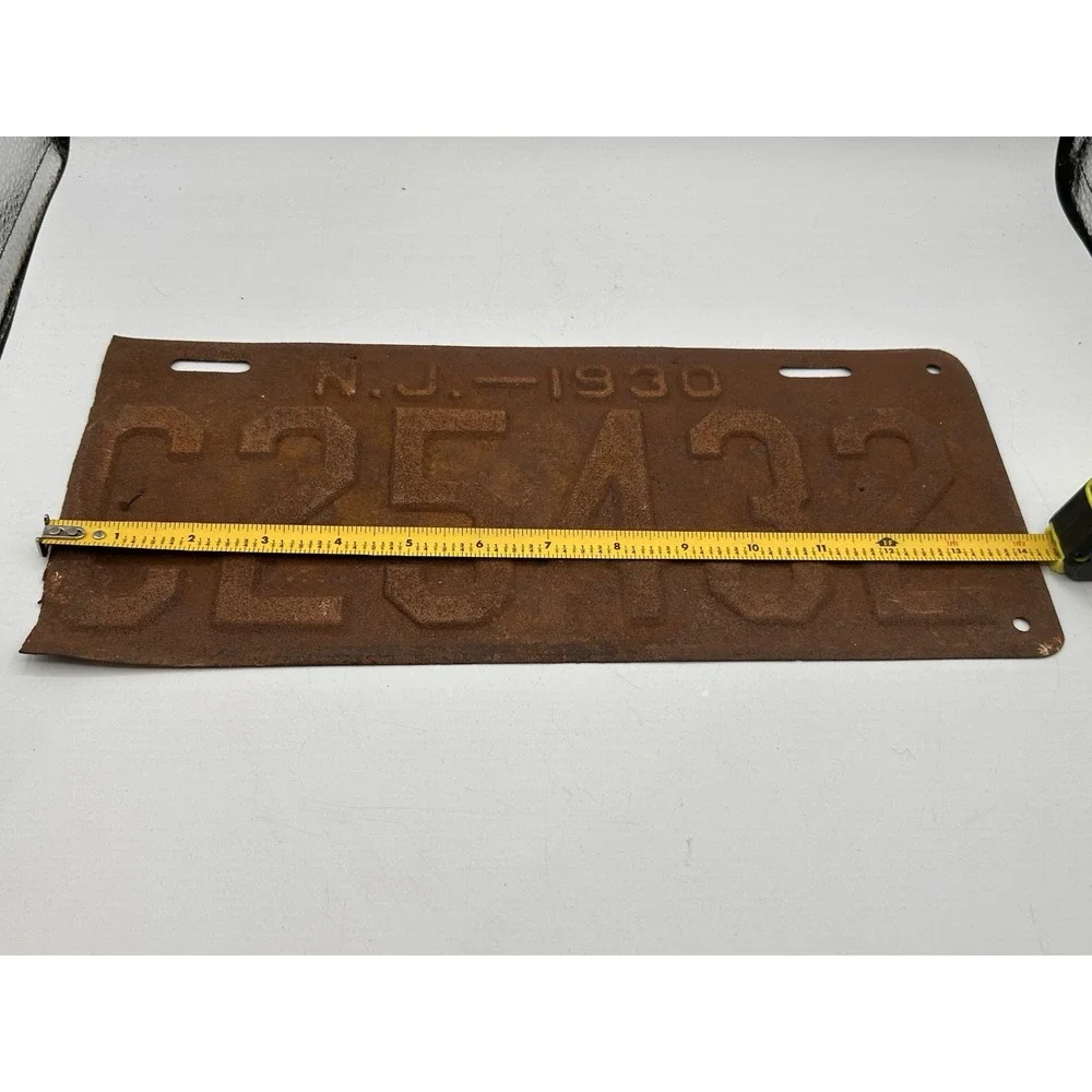 Vintage 1930 NJ License Plate‎ Automobile License Plate # C25432